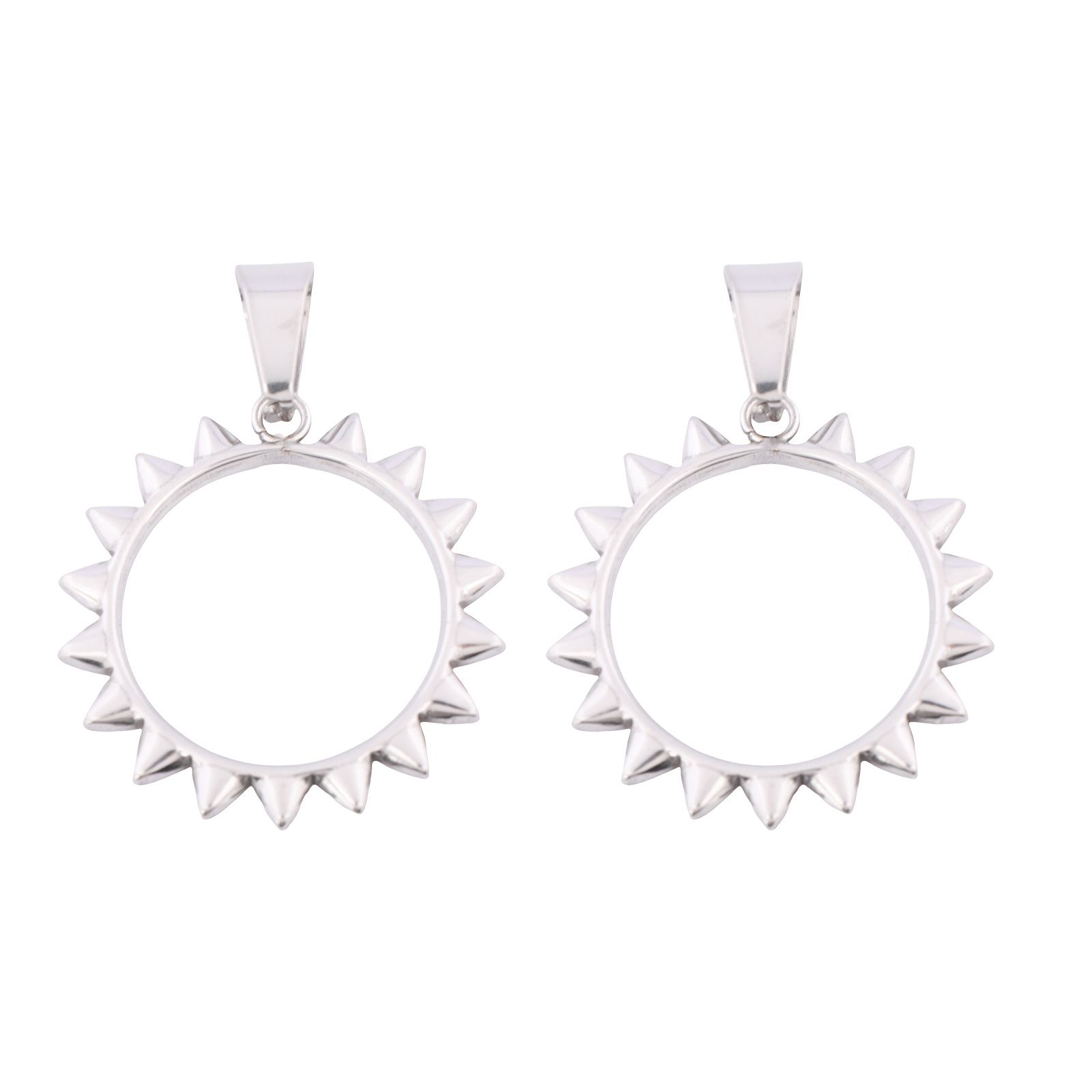 Jewelry Making Resin - 10pcs Stainless Steel Spiked Rim Open