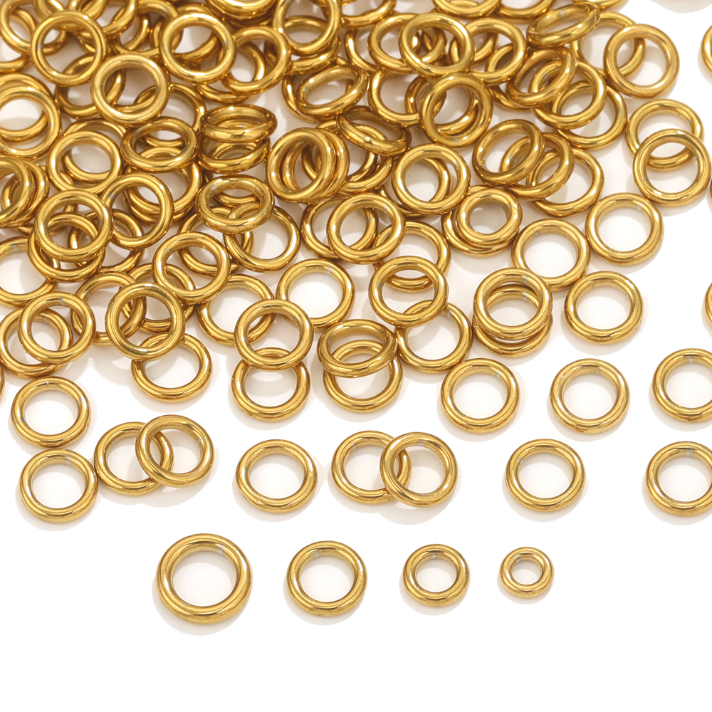 Jewelry Making Yarn - 50pcs Stainless Steel O Ring Gold