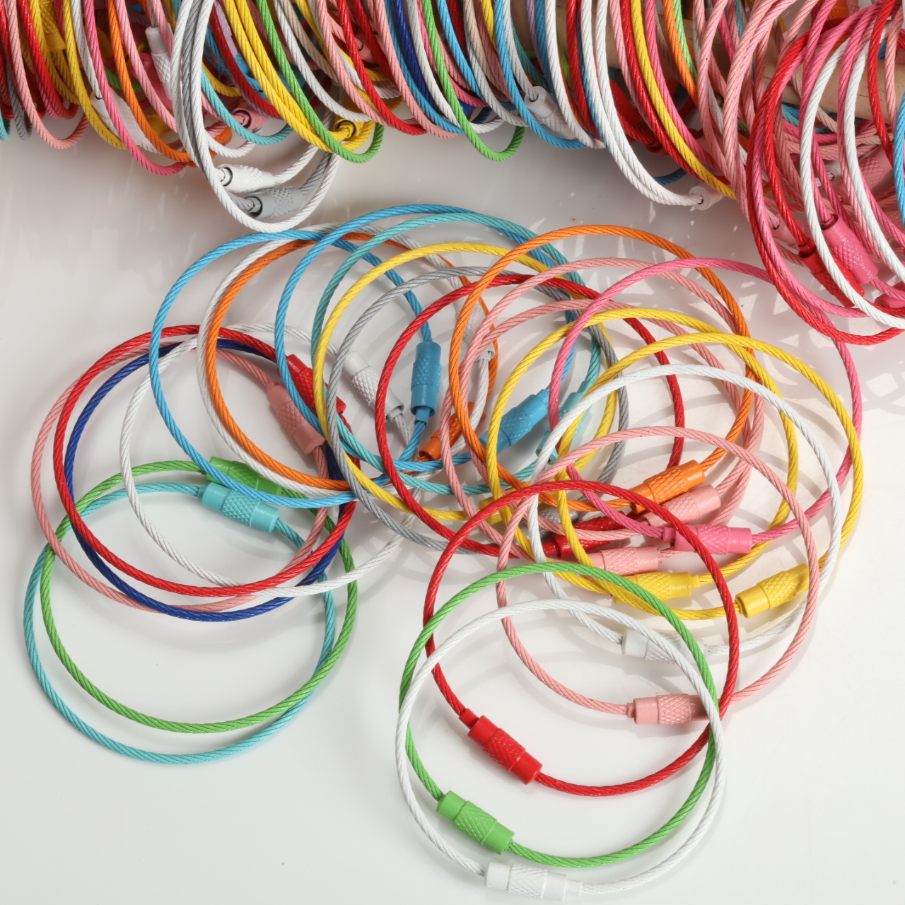 Jewelry Making Yarn - Multicolor Paint Coated Steel Split Rings