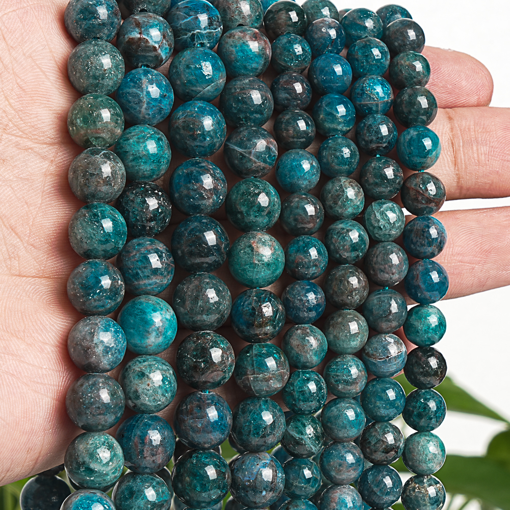 7-8/10mm Natural Apatite Gemst - Jewelry Making Drill บทวิจารณ์และราคา