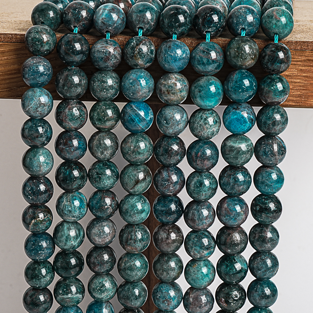 7-8/10mm Natural Apatite Gemst - Jewelry Making Drill บทวิจารณ์และราคา