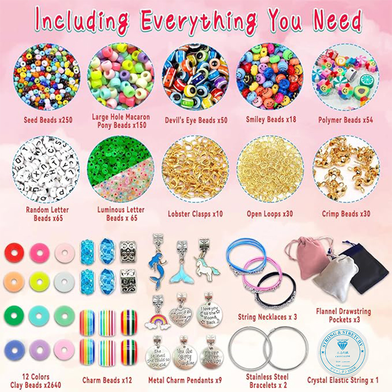 3400pcs Beads Charms Jewelry M - Jewelry Making For Kids บทวิจารณ์และราคา