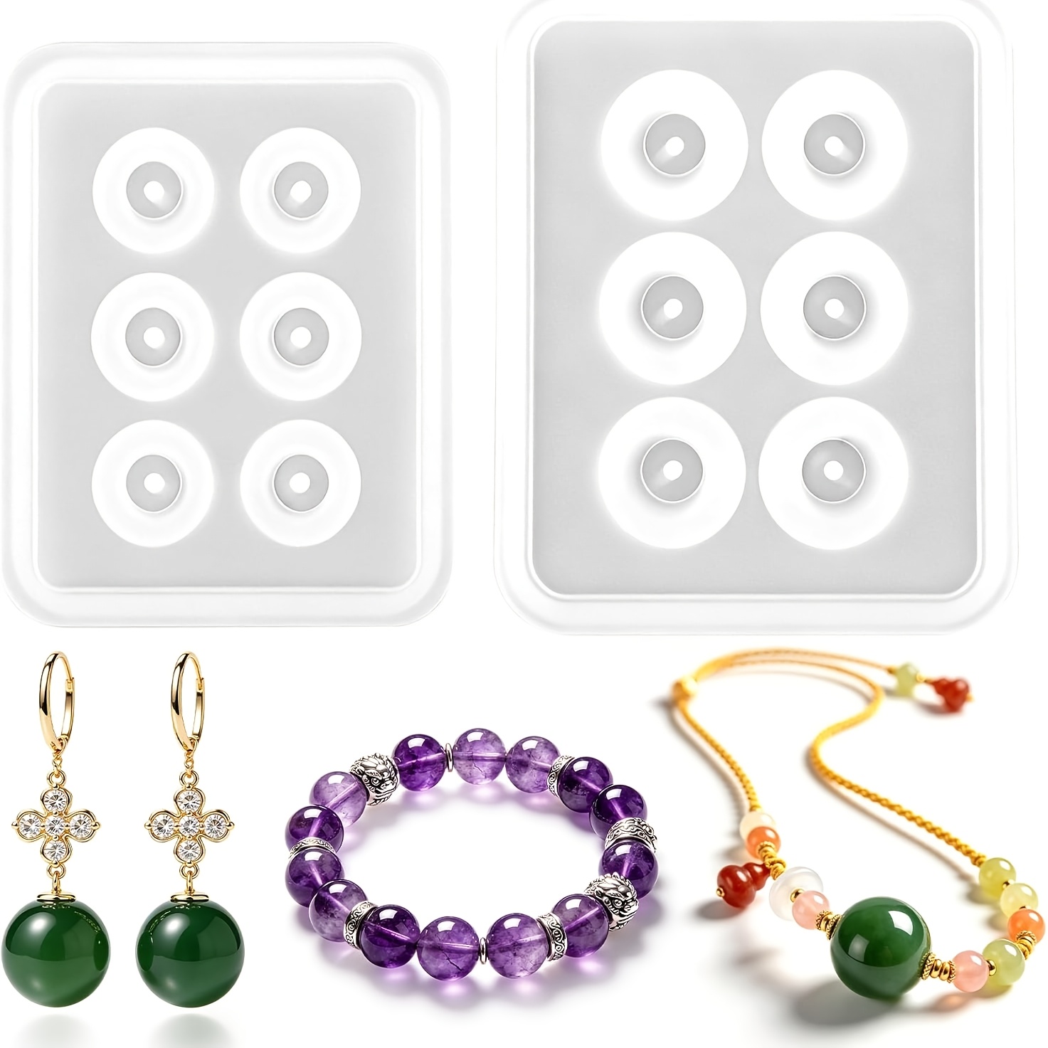 Two perforated spherical silic - Resin Mold Jewelry บทวิจารณ์และราคา