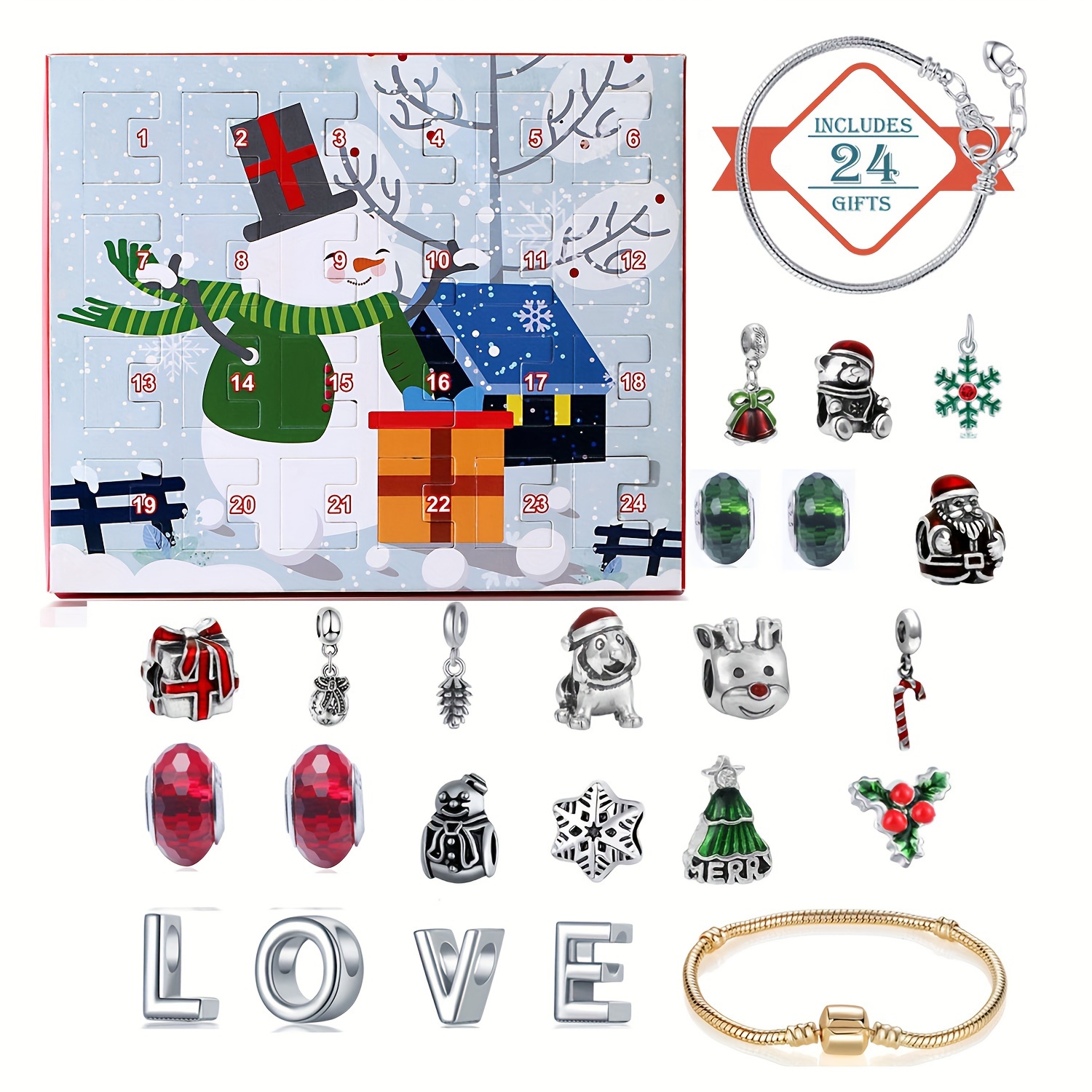 Snowman Christmas Advent Calen - Jewelry Making Resin บทวิจารณ์และราคา