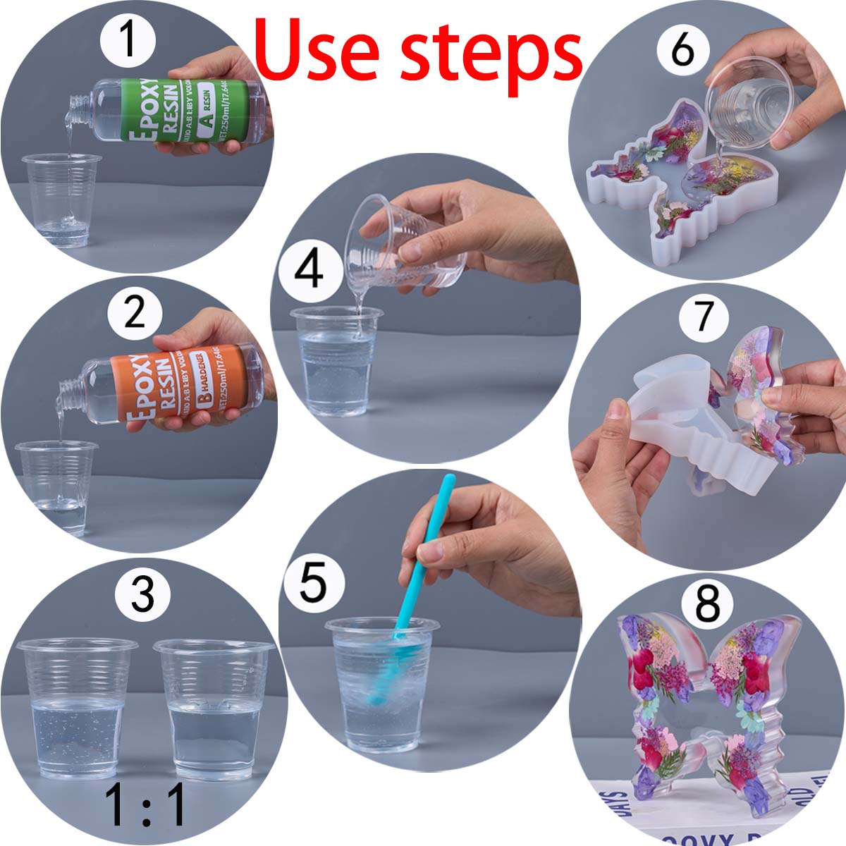 1:1 Ratio Epoxy Resin Kit Anti - Resin Mold Jewelry บทวิจารณ์และราคา
