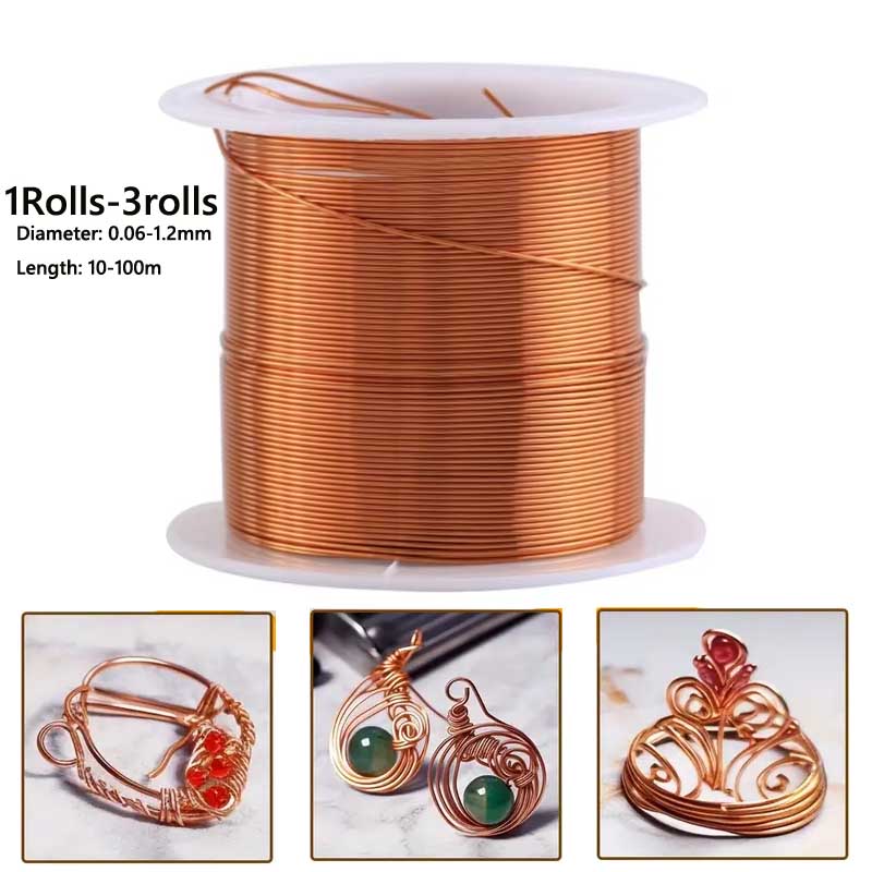 1-3Roll  Soft Copper Wire for  - Jewelry Making Yarn บทวิจารณ์และราคา