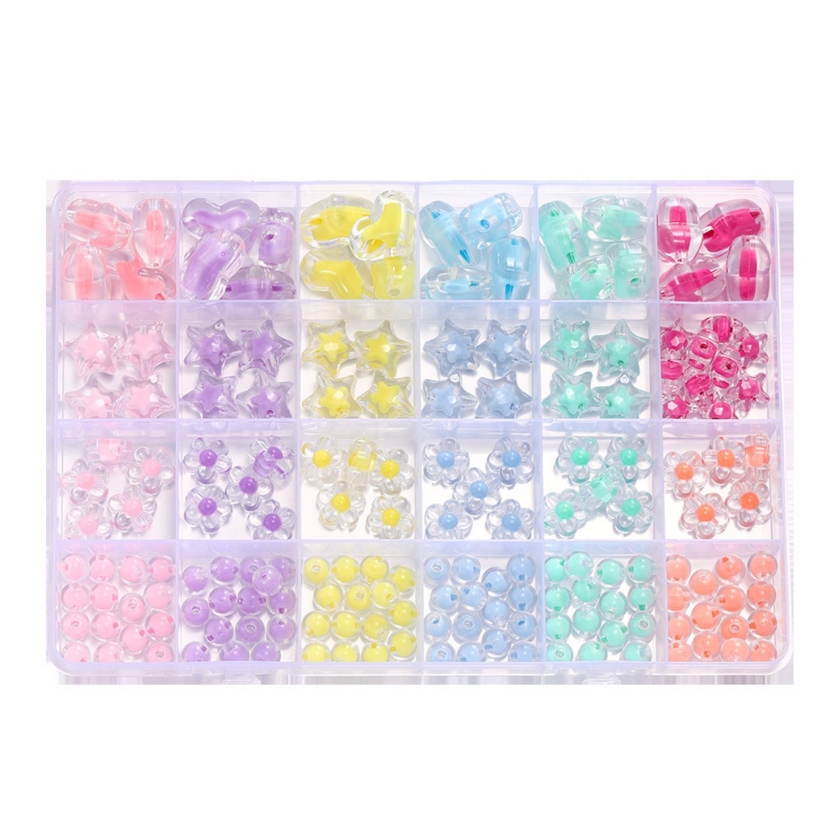 174pcs/Box Heart Acrylic Beads - Jewelry Making For Kids บทวิจารณ์และราคา