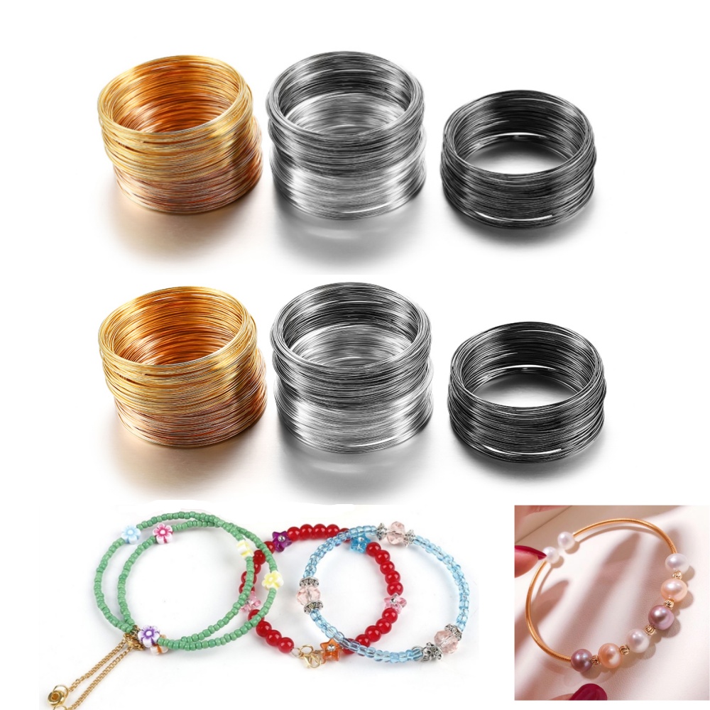 100 Loops/lot 0.6mm Silver Gol - Jewelry Making Yarn บทวิจารณ์และราคา
