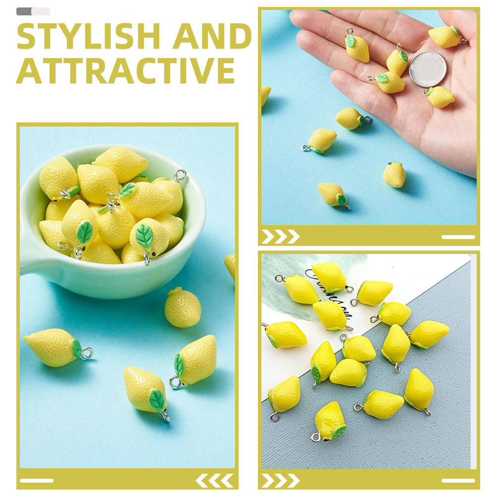 20Pcs Resin Lemon Charms Fruit - Jewelry Making Resin บทวิจารณ์และราคา