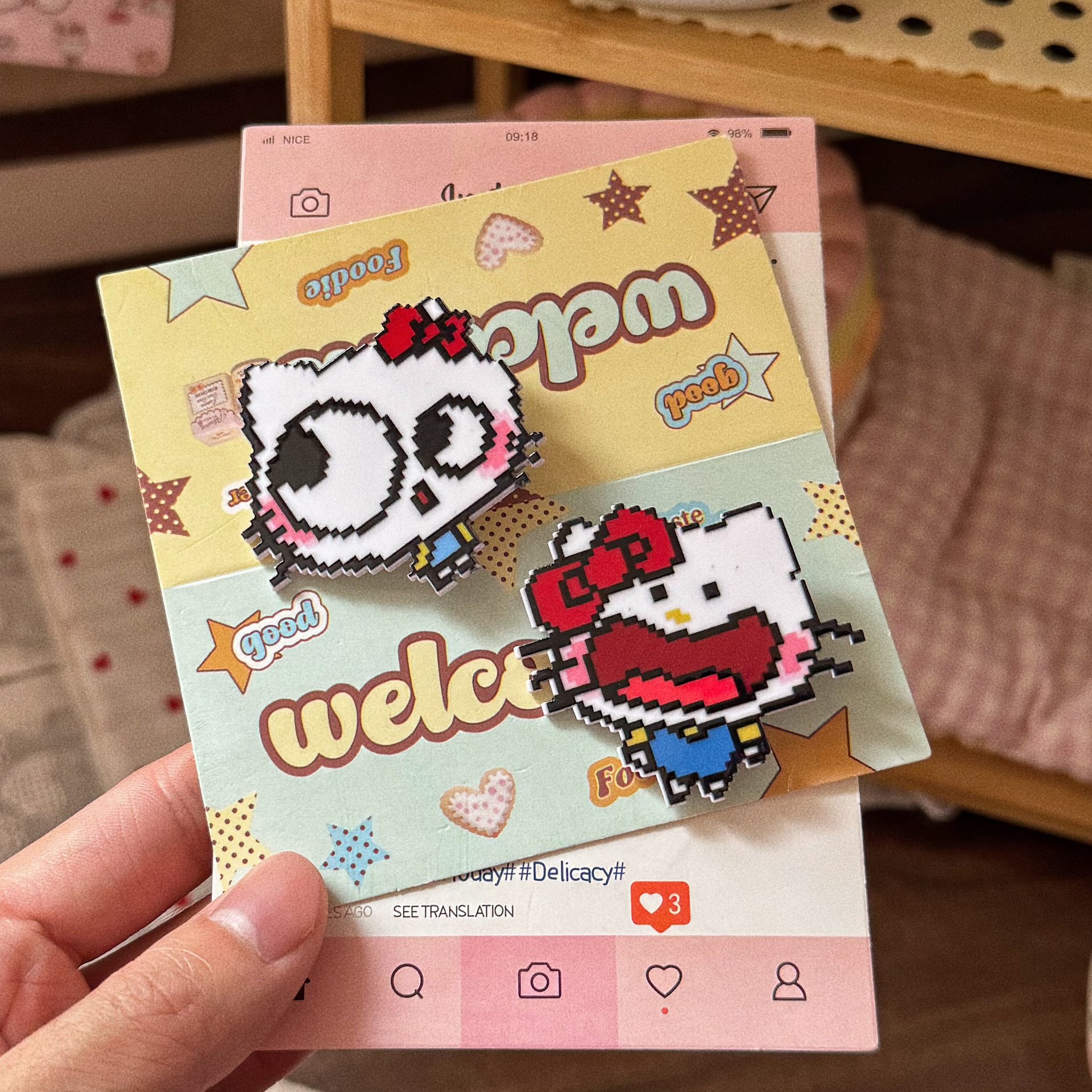 2Pcs Hello Kitty Pixel Hair Cl - Jewelry Making For Kids บทวิจารณ์และราคา