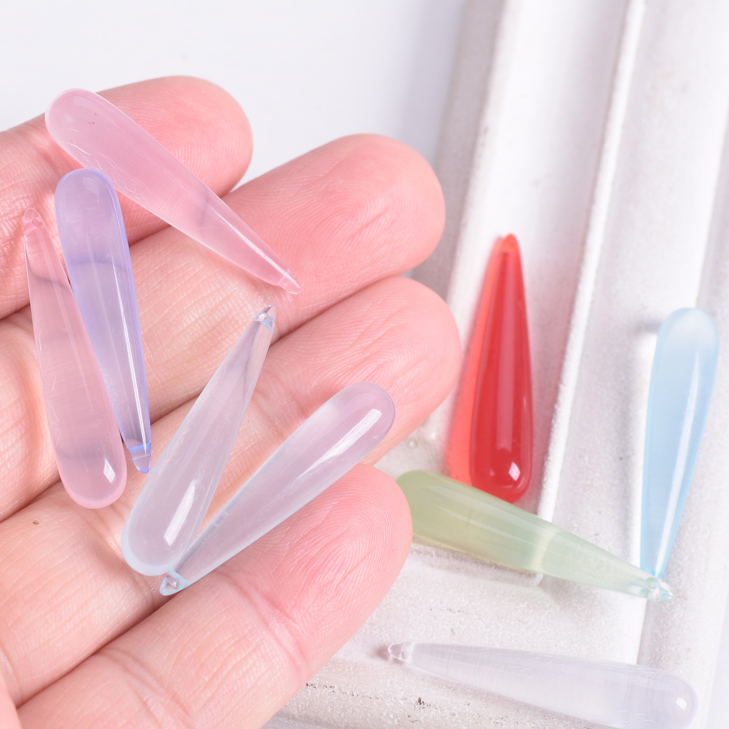 10pcs Long Teardrop Shape 35x7 - Jewelry Making Drill บทวิจารณ์และราคา
