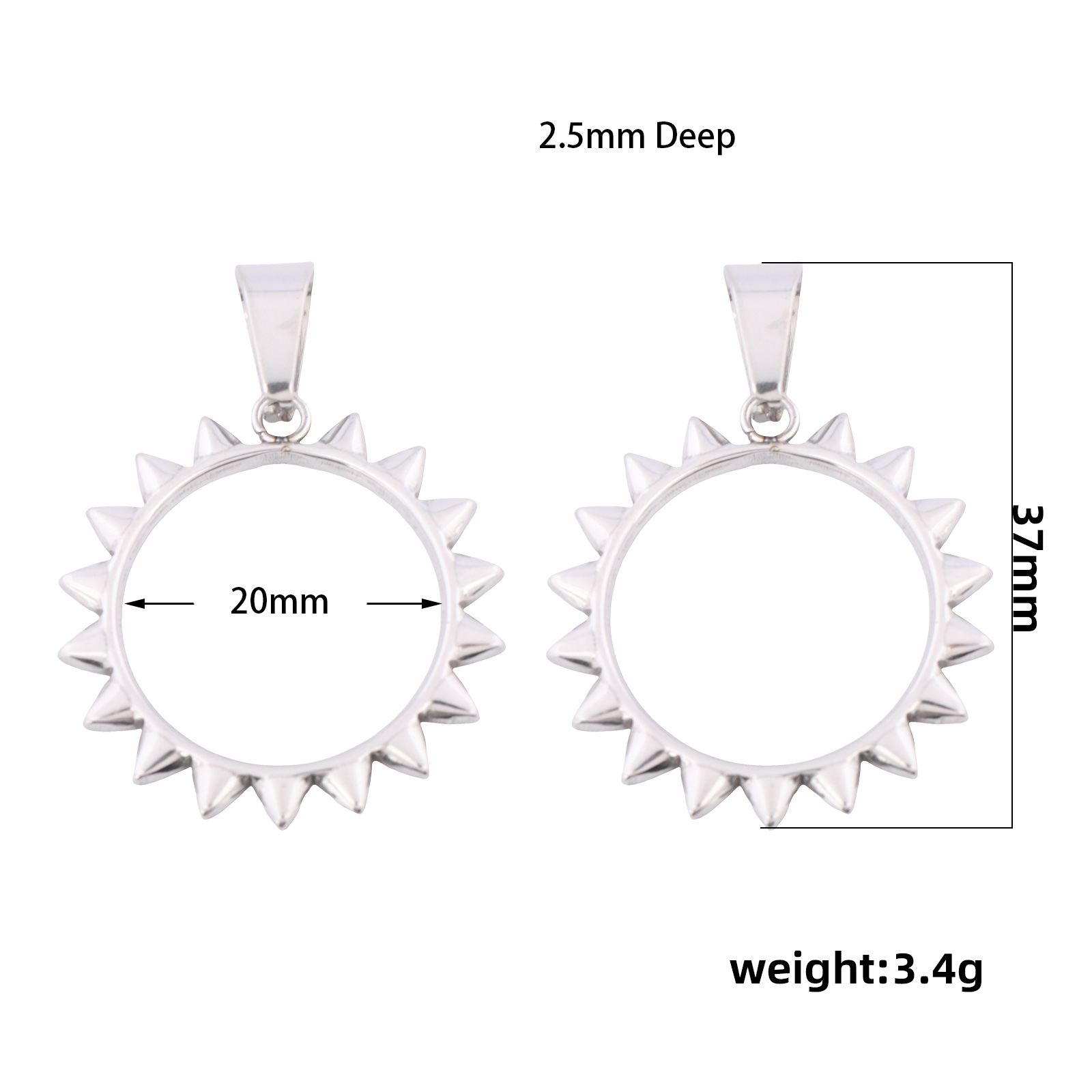 10pcs Stainless Steel Spiked R - Jewelry Making Resin บทวิจารณ์และราคา