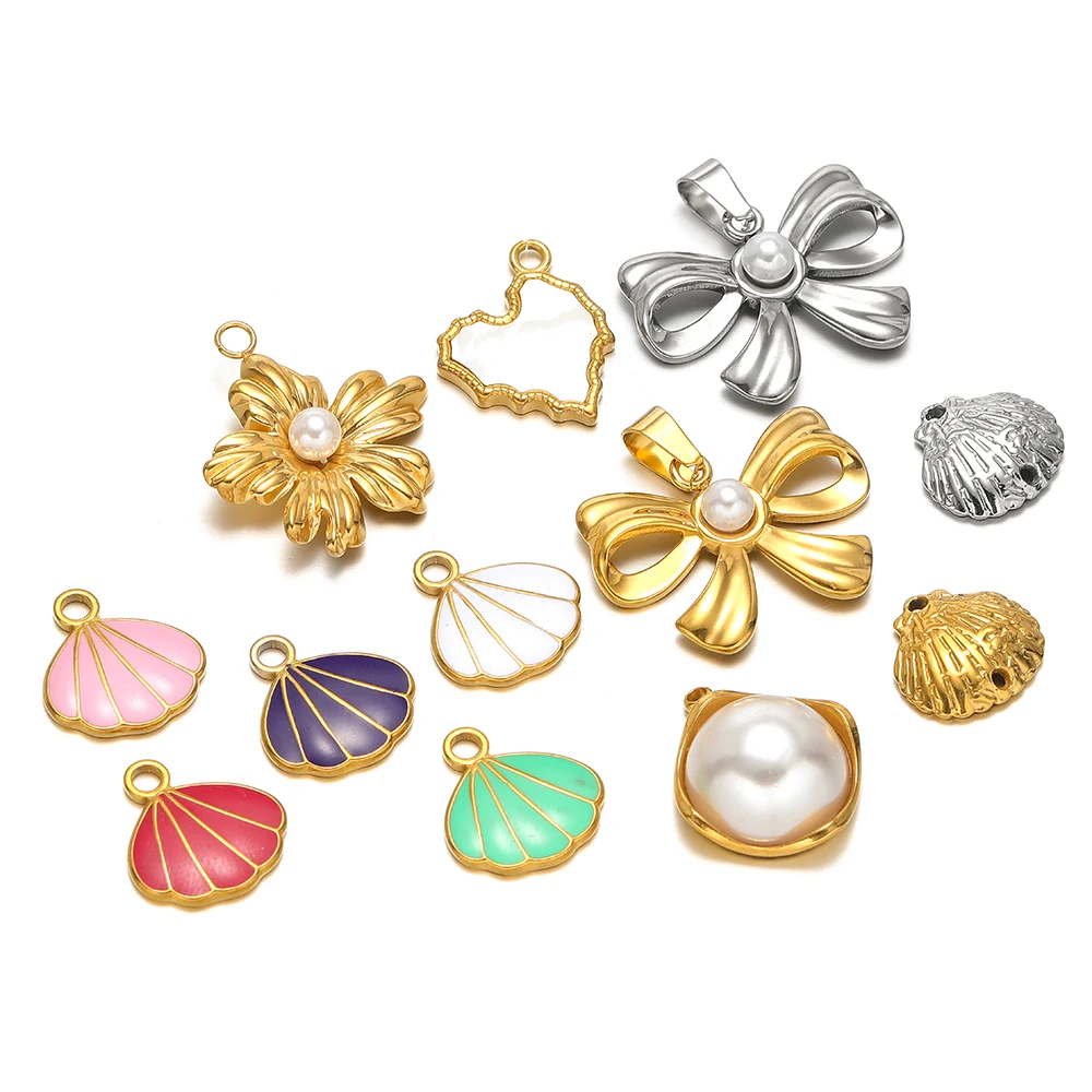 5pcs Stainless Steel Enamel Sh - Jewelry Making For Kids บทวิจารณ์และราคา