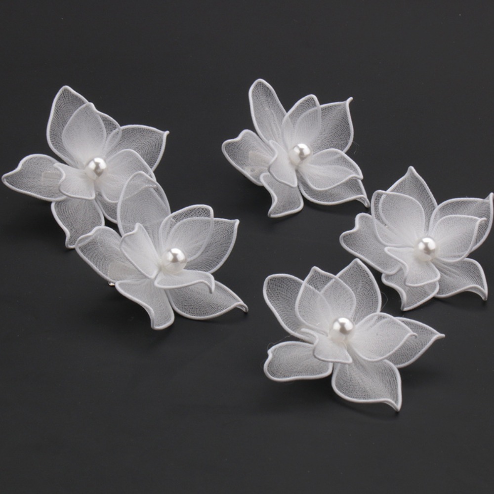 Elegant White Silk Flower Hair - Jewelry Making For Kids บทวิจารณ์และราคา