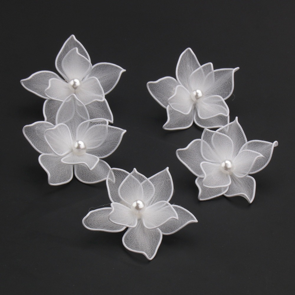 Elegant White Silk Flower Hair - Jewelry Making For Kids บทวิจารณ์และราคา
