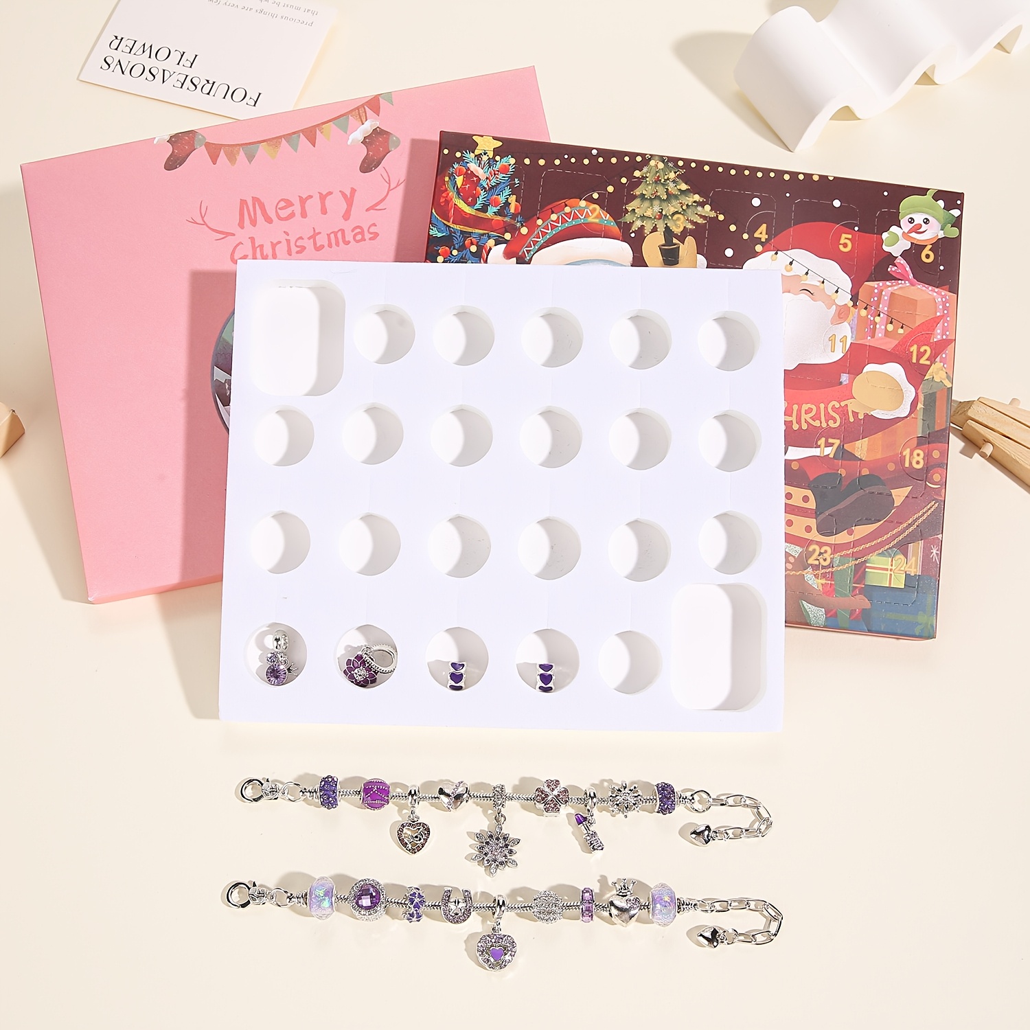 Christmas purple beads DIY jew - Jewelry Making Resin บทวิจารณ์และราคา
