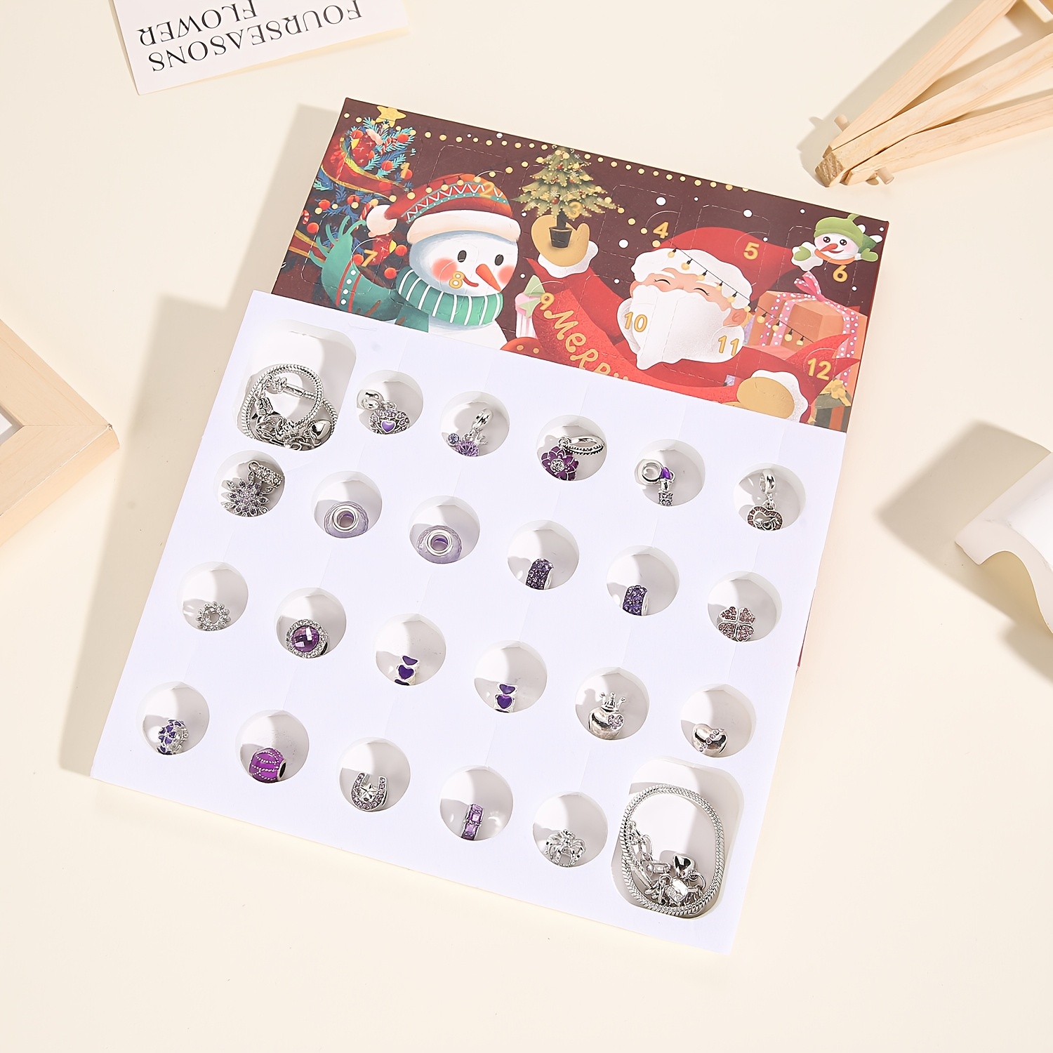 Christmas purple beads DIY jew - Jewelry Making Resin บทวิจารณ์และราคา
