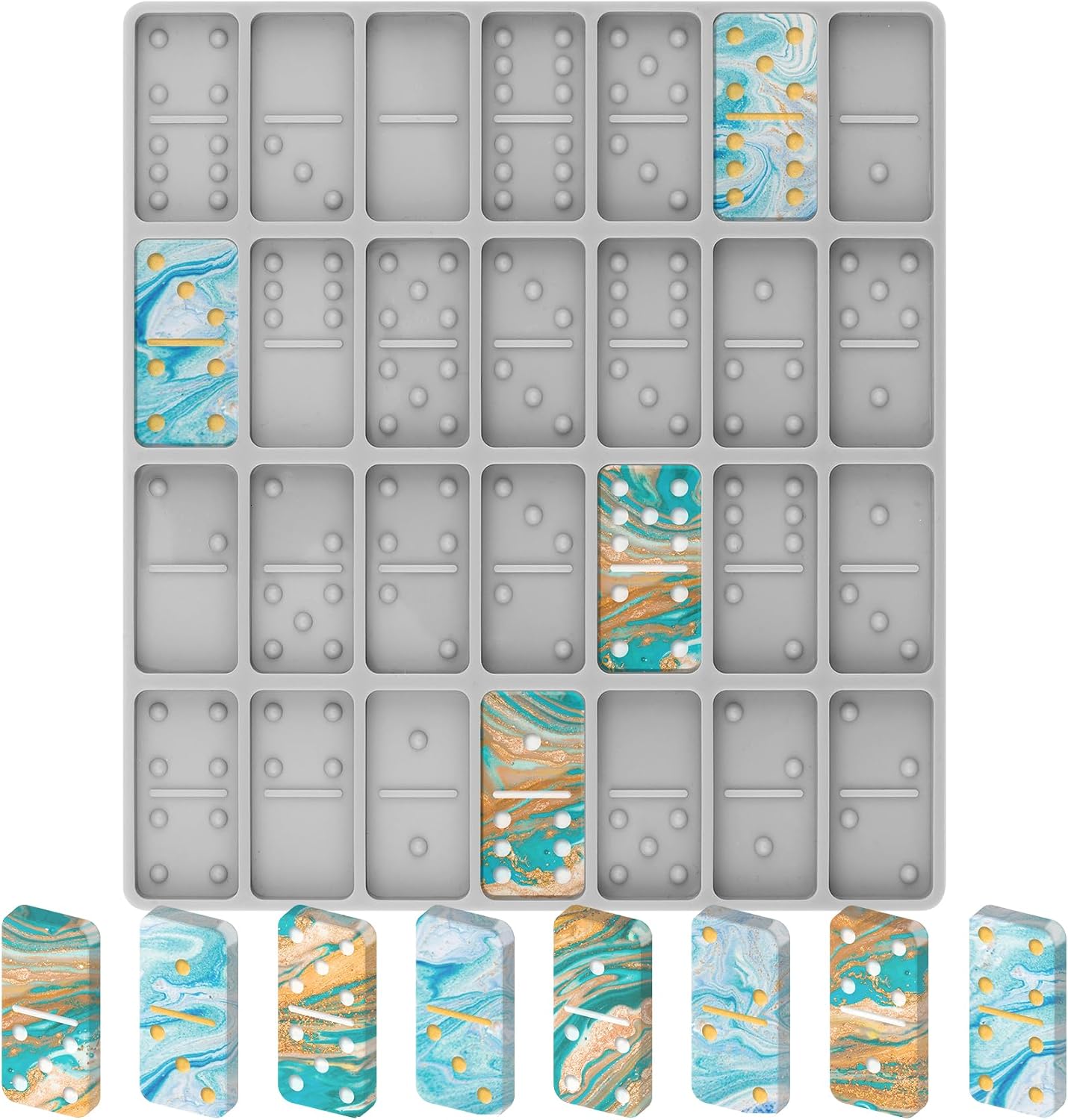 28 Cavity Domino Resin Molds S - Resin Mold Jewelry บทวิจารณ์และราคา
