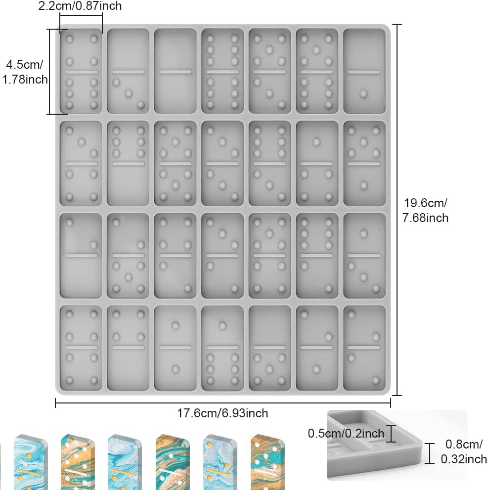28 Cavity Domino Resin Molds S - Resin Mold Jewelry บทวิจารณ์และราคา