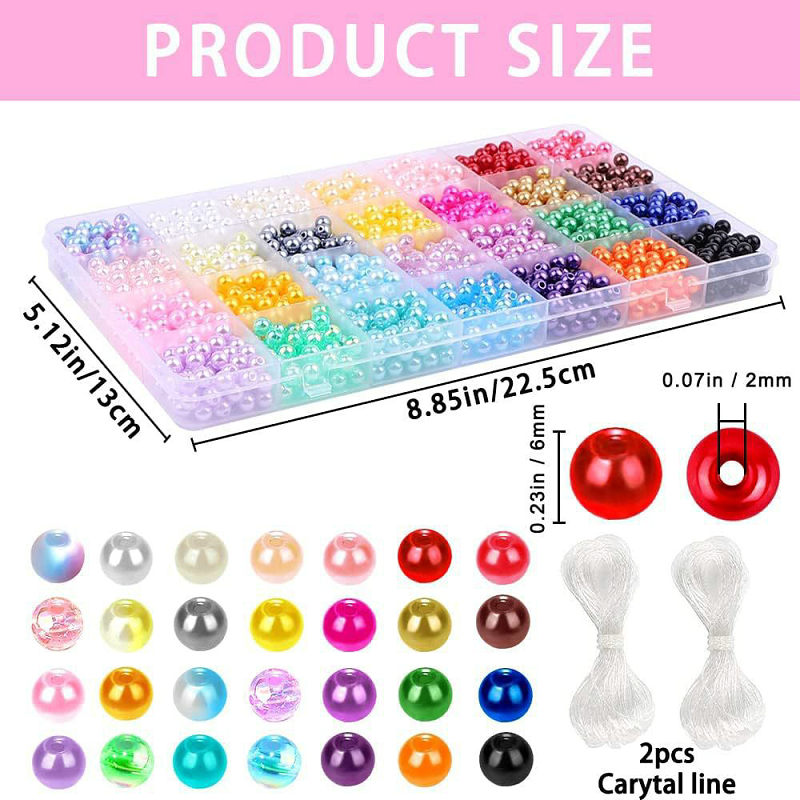 1680PCS Pearl Beads Kit 28 Col - Jewelry Making For Kids บทวิจารณ์และราคา