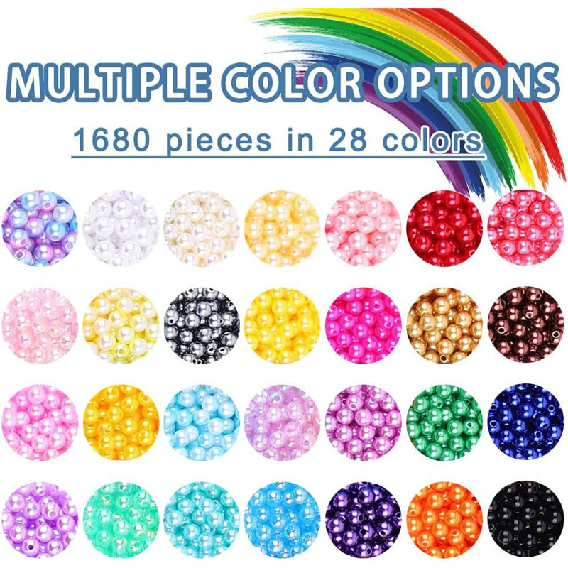 1680PCS Pearl Beads Kit 28 Col - Jewelry Making For Kids บทวิจารณ์และราคา