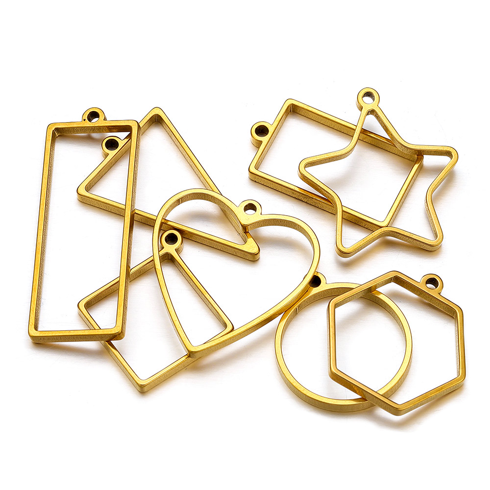 10pcs Stainless Steel Geometri - Jewelry Making Resin บทวิจารณ์และราคา