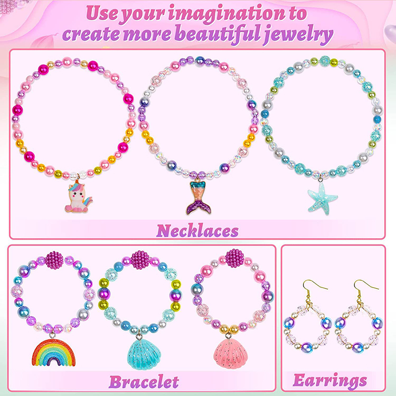Rainbow ABS Pearl Beads Kit Gr - Jewelry Making For Kids บทวิจารณ์และราคา