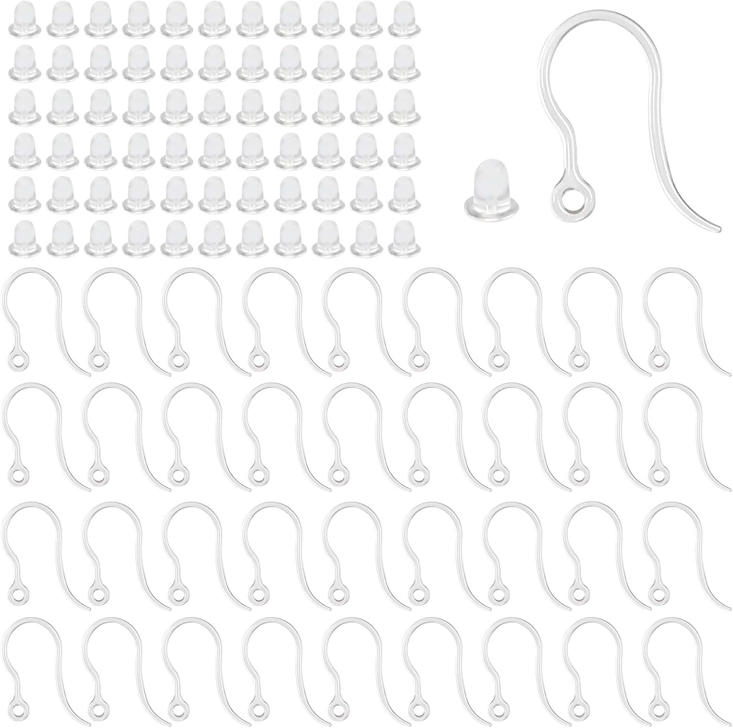 40pcs Clear Plastic Earring Ho - Jewelry Making Name บทวิจารณ์และราคา