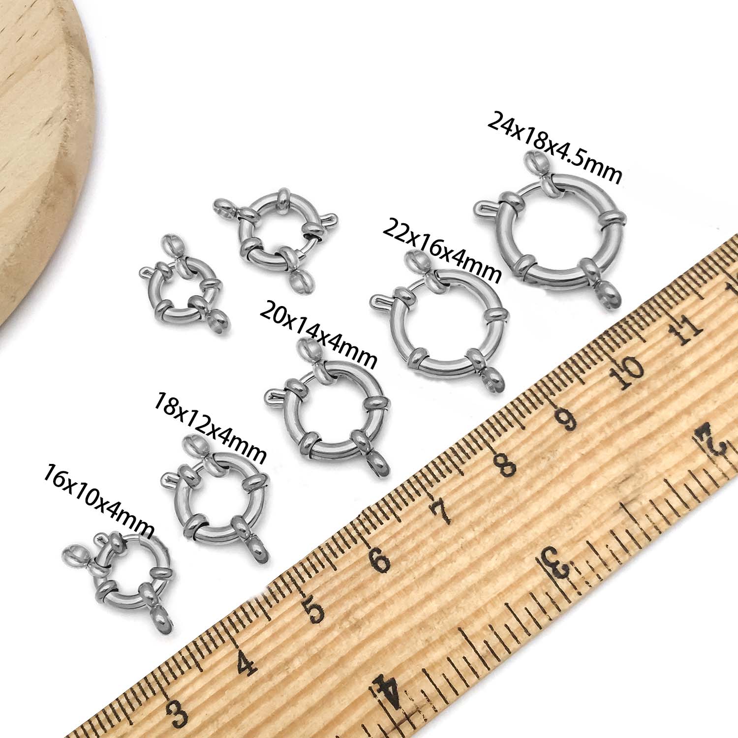 2pcs Stainless Steel Round Cla - Jewelry Making Name บทวิจารณ์และราคา