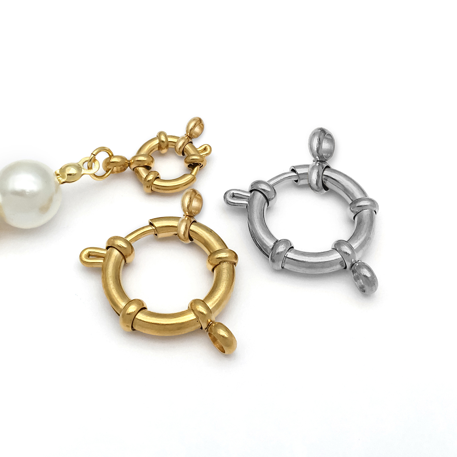 2pcs Stainless Steel Round Cla - Jewelry Making Name บทวิจารณ์และราคา
