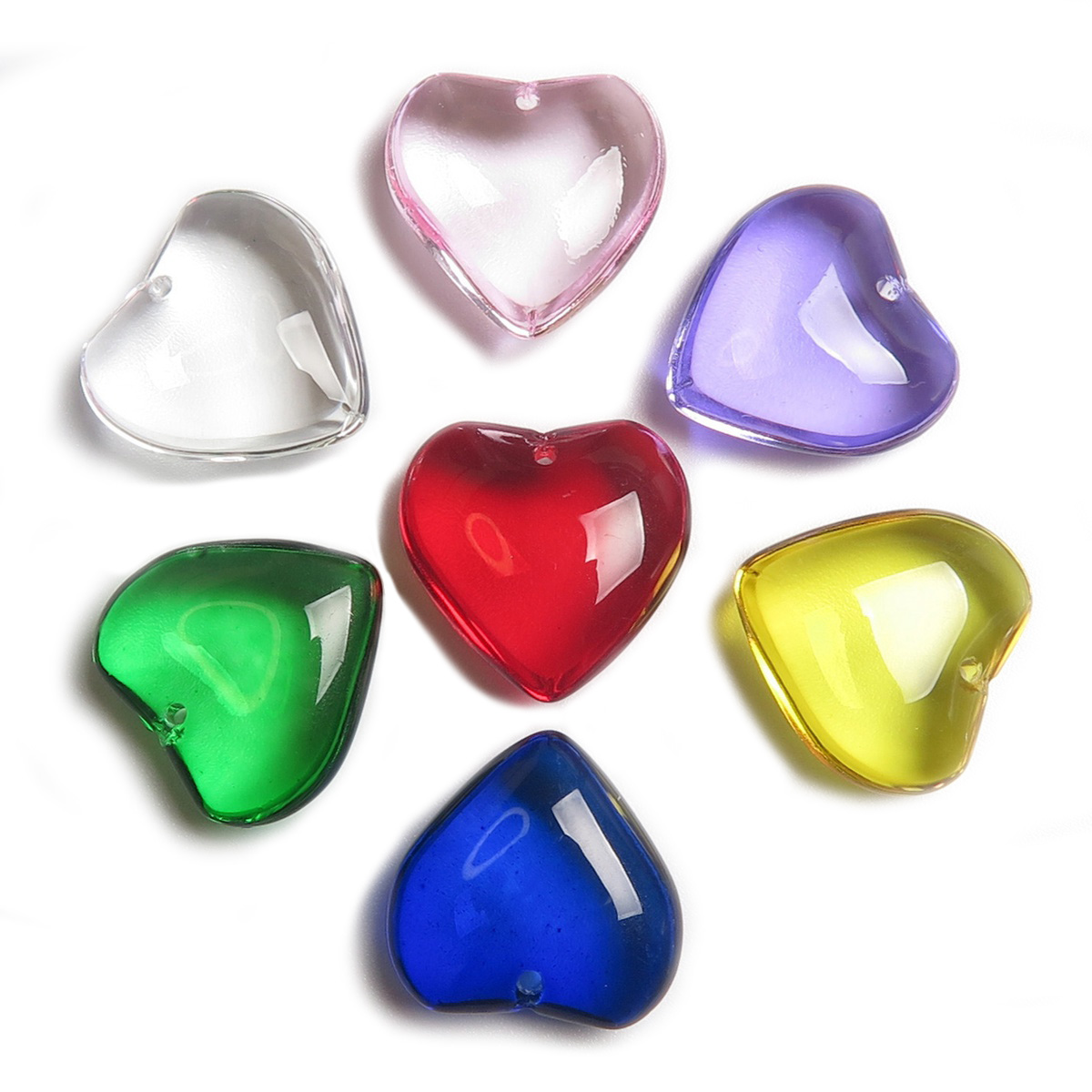 20mm 5pcs Heart Shape Glossy C - Jewelry Making Drill บทวิจารณ์และราคา