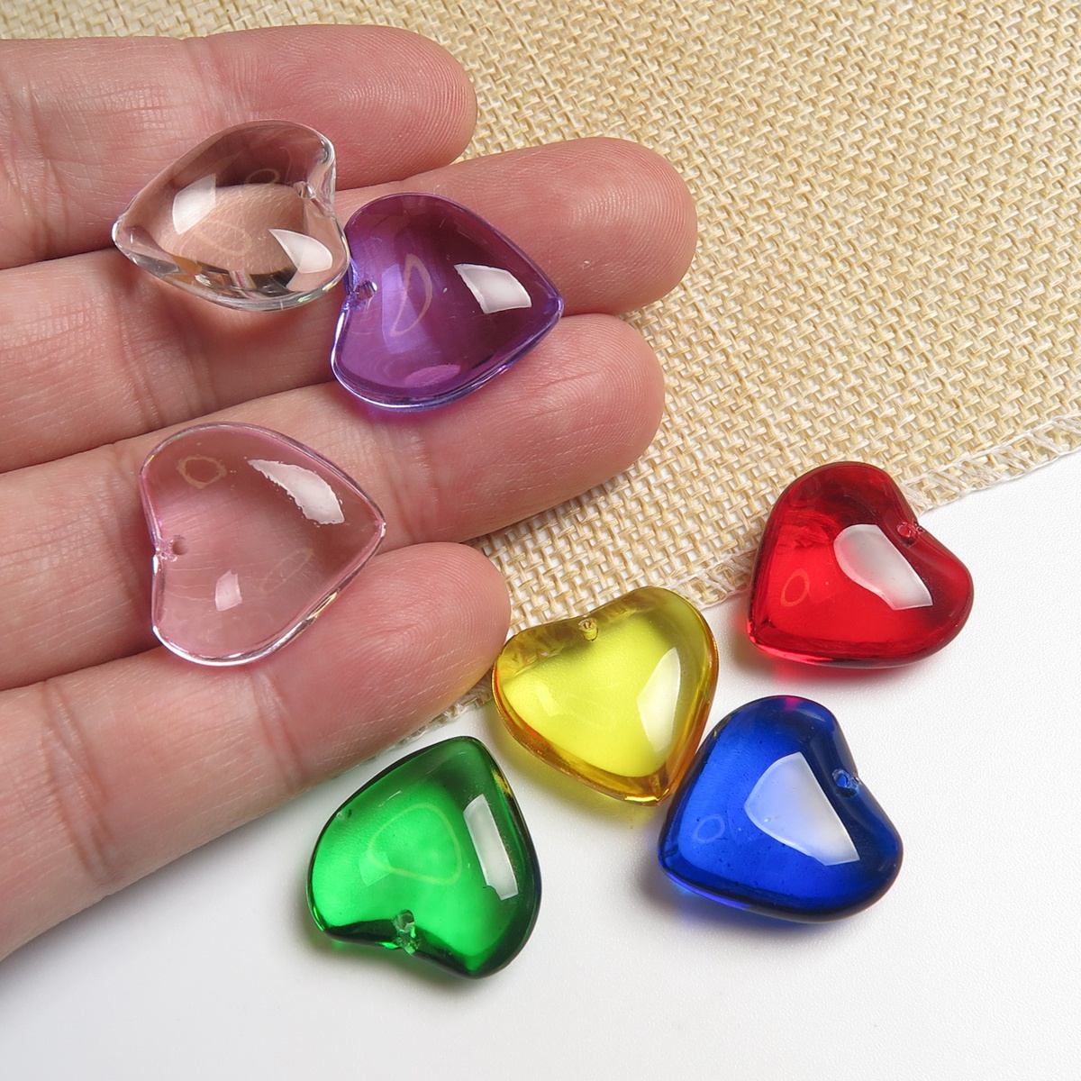 20mm 5pcs Heart Shape Glossy C - Jewelry Making Drill บทวิจารณ์และราคา