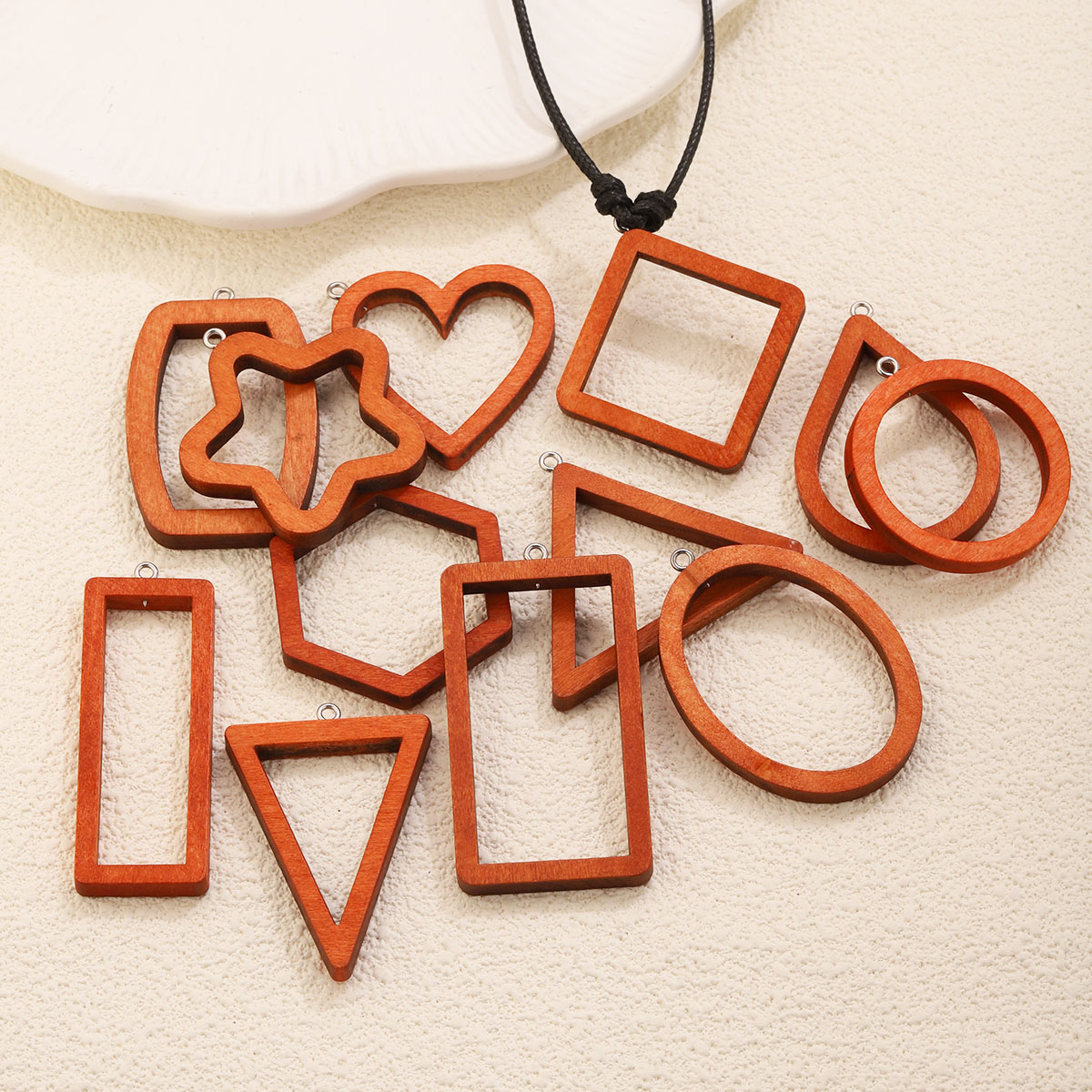 10PCS Triangle Rectangle Wood  - Jewelry Making Resin บทวิจารณ์และราคา