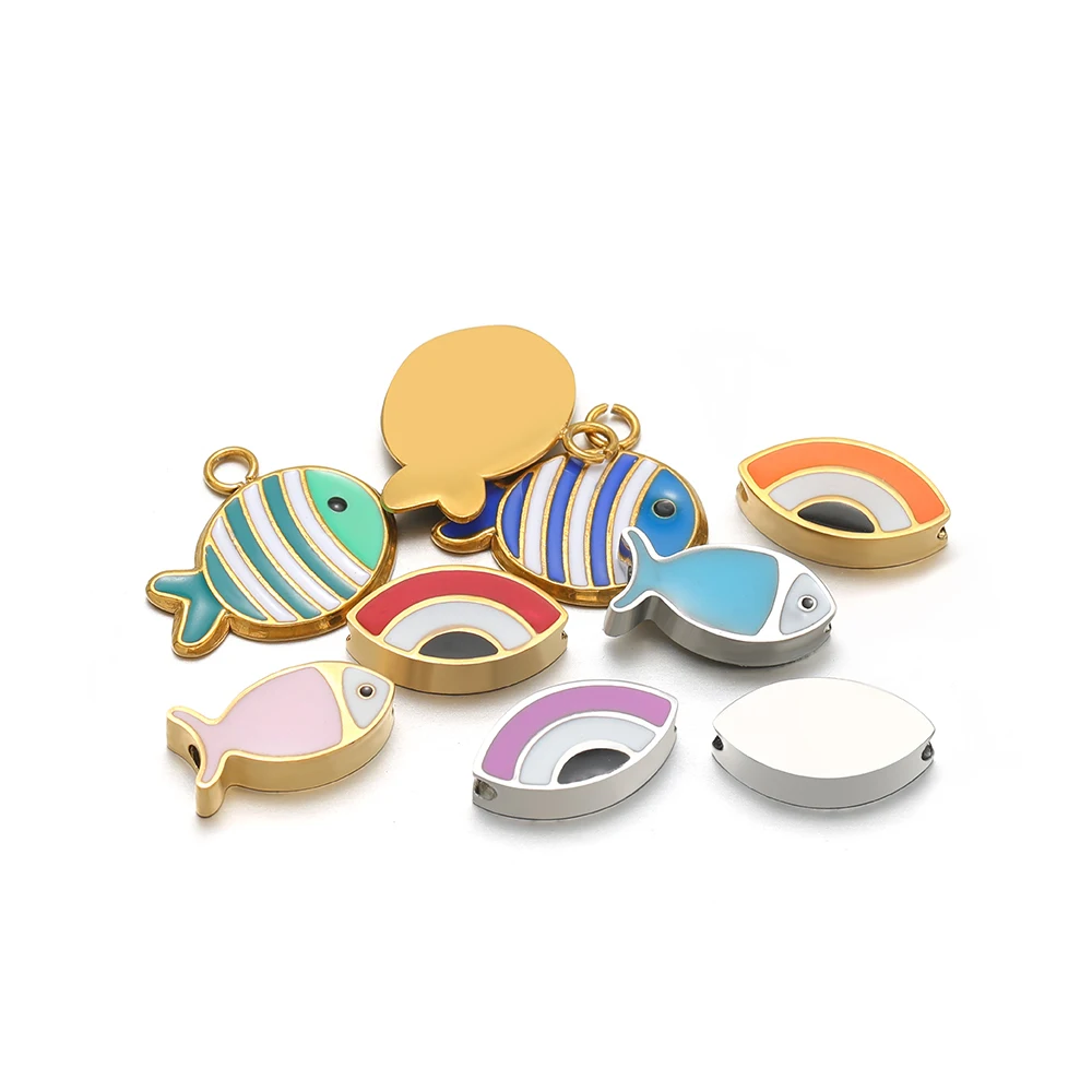 5Pcs Stainless Steel Colorful  - Jewelry Making For Kids บทวิจารณ์และราคา