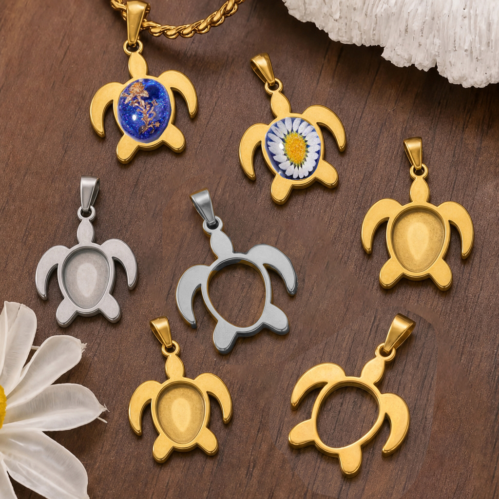 5pcs Stainless Steel Turtle Pe - Jewelry Making Resin บทวิจารณ์และราคา