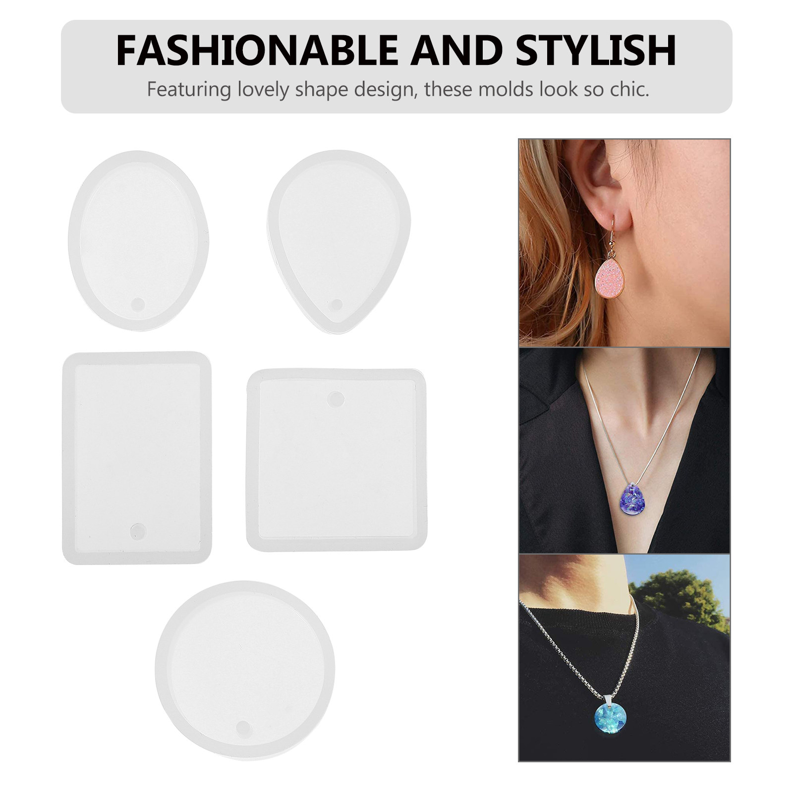 10pcs Pendant Mold Set Silicon - Resin Mold Jewelry บทวิจารณ์และราคา