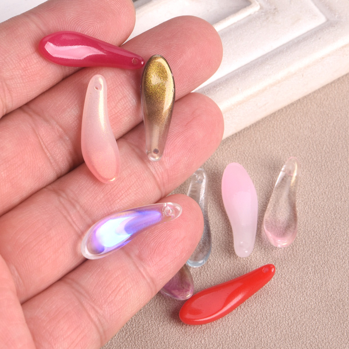 Long Petal Shape 10pcs 27x8mm  - Jewelry Making Drill บทวิจารณ์และราคา